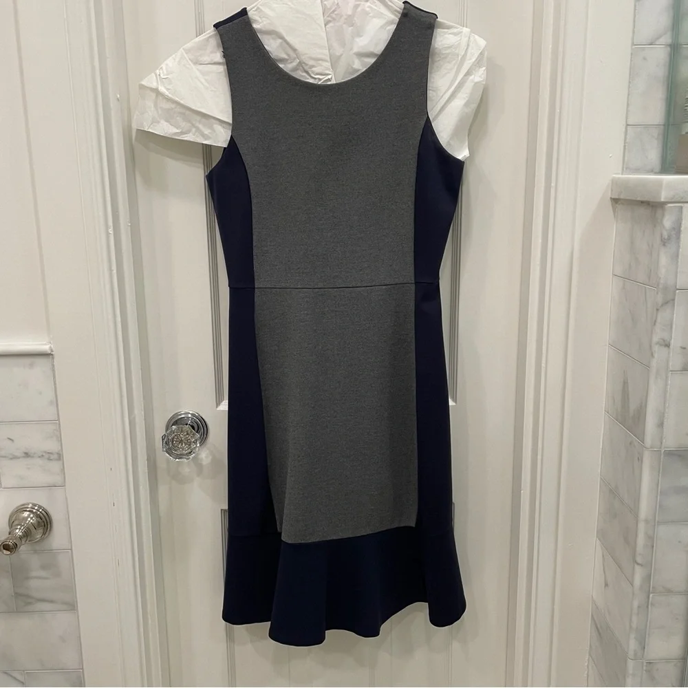 J. Crew Two-Tone Colorblock Mini Dress in Gray and Navy size 2